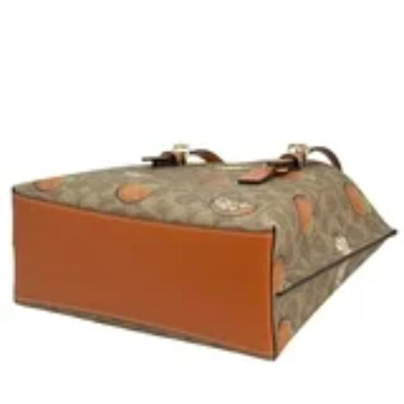 Coach Mollie Satchel Signature Canvas Orange Print Tan Multi NWT Crossbody - Picture 3 of 15